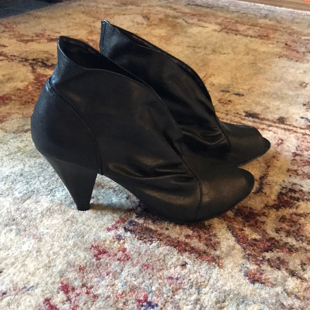Peep toe booties
